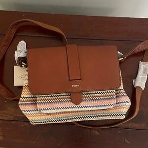NWT Fossil Kinley Crossbody Bag- Colorful Stripes